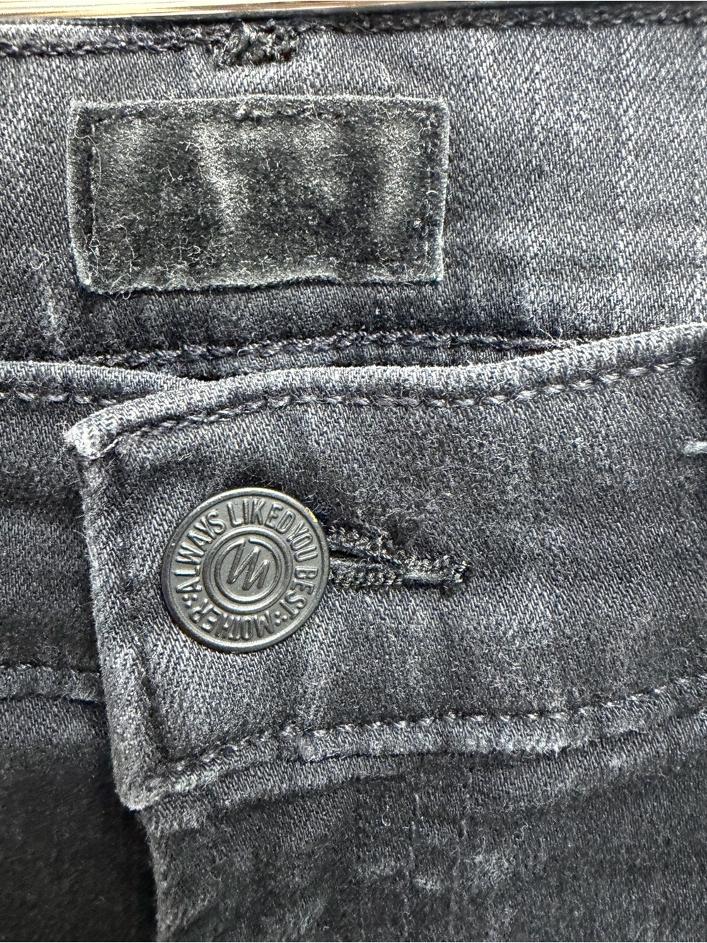 MOTHER The Hustler Ankle Fray Jean High Rise Frayed Hem in Not Guilty Black 27 - Picture 9 of 11